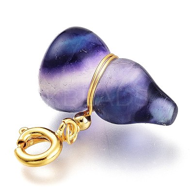 Carved Natural Fluorite Pendants X-G-J387-81-1