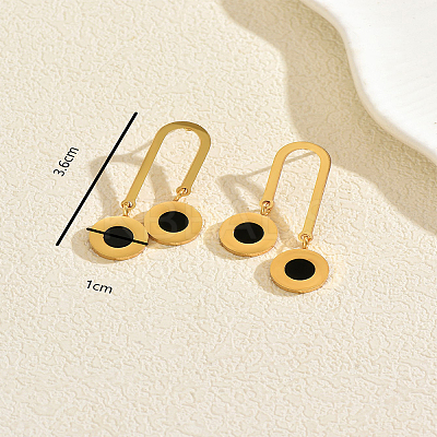 201 Stainless Steel Enamel Stud Dangle Earrings for Women CG3139-1