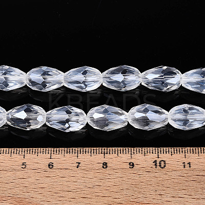 Transparent Teardrop Glass Beads Strands GLAA-T025-79D-01-1