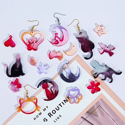 Kitten Earrings Pendants DIY Silicone Mold DIY-Q033-08C-1