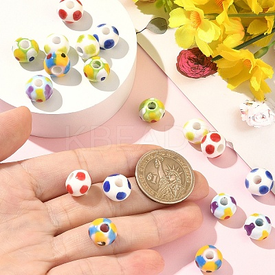 18Pcs 6 Colors Handmade Porcelain European Beads PORC-YW0001-87-1
