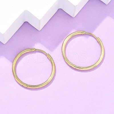 Ion Plating(IP) 304 Stainless Steel Huggie Hoop Earrings LS-EJEW-F111A-25mm-G-1