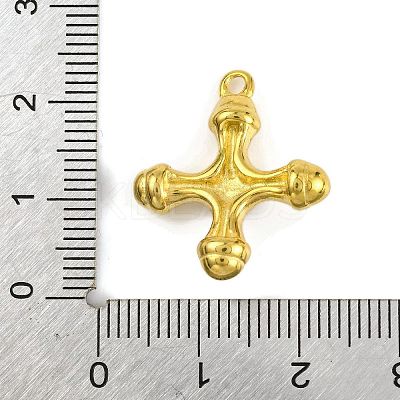 Synthetic Malachite & 304 Stainless Steel Cross Pendants STAS-H221-01G-04-1