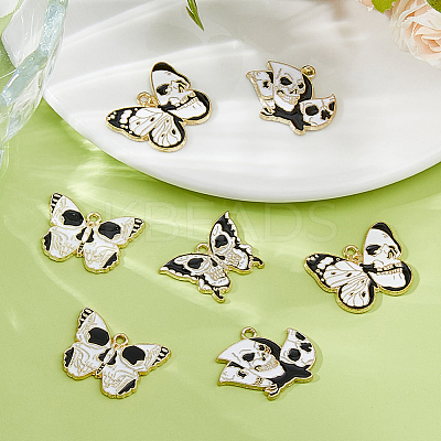 24Pcs 4 Styles Halloween Theme Alloy Enamel Pendants ENAM-DC0002-07-1
