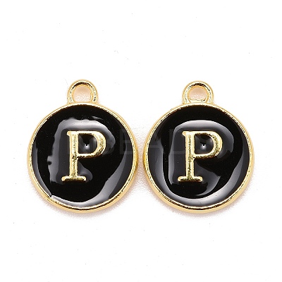 Golden Plated Alloy Charms LS-ENAM-S118-02P-1