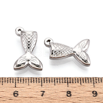 304 Stainless Steel Fishtail Pendants STAS-T069-11P-1