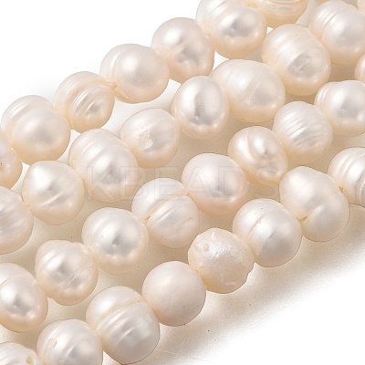 Natural Cultured Freshwater Pearl Beads Strands X-PEAR-L001-F-08-1