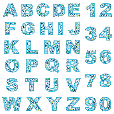 2 Sets 2 Styles Letter & Number Cloth Embroidery Sew on Cloth Patches PATC-FG0003-32-1