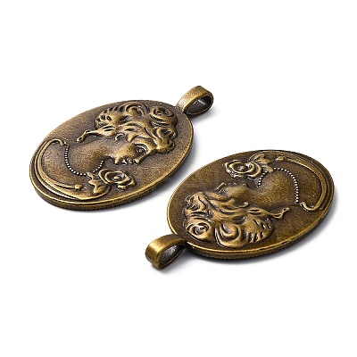 Tibetan Style Alloy Pendant Cabochon Settings LS-TIBEP-5342-AB-FF-1