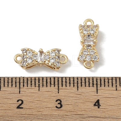 Brass Micro Pave Clear Cubic Zirconia Connector Charms KK-S367-21A-1