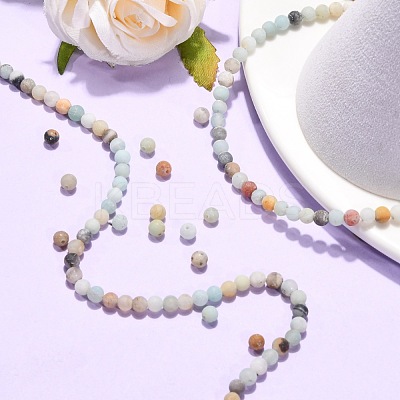 Natural Flower Amazonite Beads Strands X-G-G692-01F-4mm-1