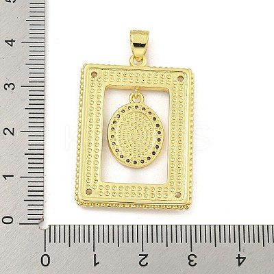 Rack Plating Brass Micro Pave Clear Cubic Zirconia Pendants KK-Z053-09G-1