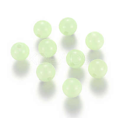 Luminous Acrylic Round Beads LACR-YW0001-01-10mm-1
