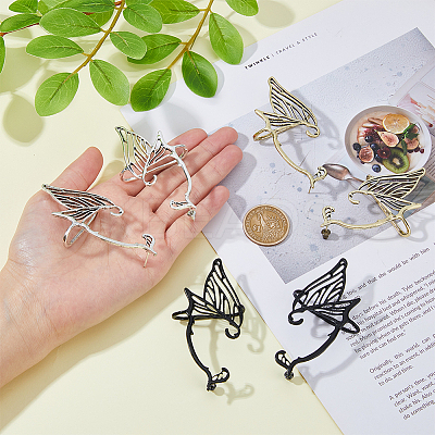 6Pcs 6 Styles Alloy Butterfly Wing Stud Earrings EJEW-FI0002-98-1