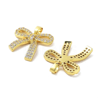Rack Plating Brass Micro Pave Clear Cubic Zirconia Pendants KK-A205-03G-1