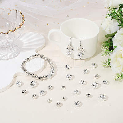 280Pcs 4 Styles Faceted Round Plated Acrylic Beads PACR-PA0001-07-1