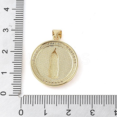 Brass Micro Pave Clear Cubic Zirconia Pendants KK-Q813-16G-G-1