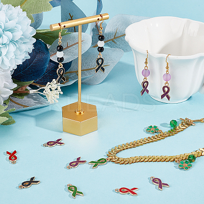 120Pcs 4 Colors Alloy Enamel Pendants ENAM-SC0003-55-1