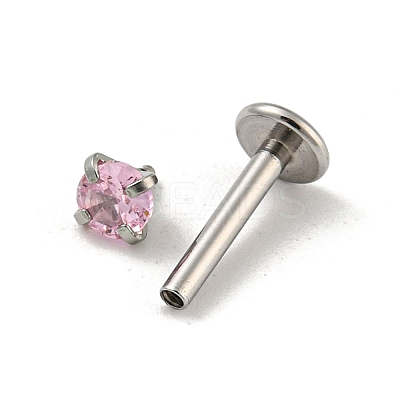 304 Stainless Steel Threaded Flatback Earrings LS-EJEW-NH0001-01B-01-1