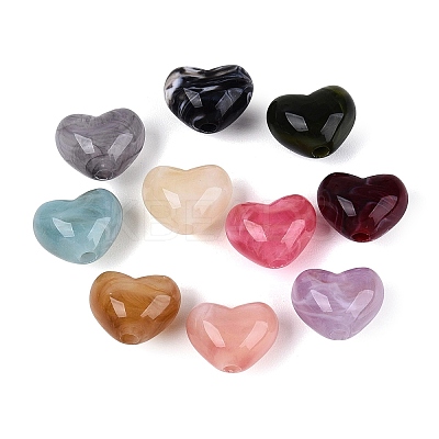 Two Tone Opaque Acrylic Beads OACR-Q205-01-1
