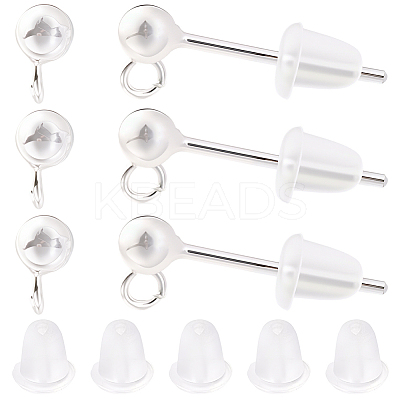925 Sterling Silver Stud Earring Findings STER-BBC0009-91B-1
