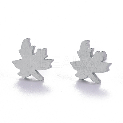 Tarnish Resistant Autumn Theme Unisex 304 Stainless Steel Stud Earrings EJEW-E254-10P-1