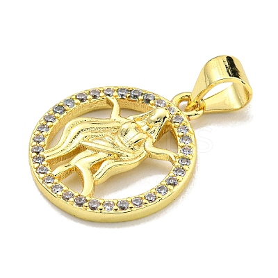 Brass Micro Pave Cubic Zirconia Pendants KK-K354-03G-11-1