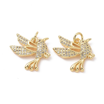 Brass Micro Pave Cubic Zirconia Pendants ZIRC-I063-37G-1