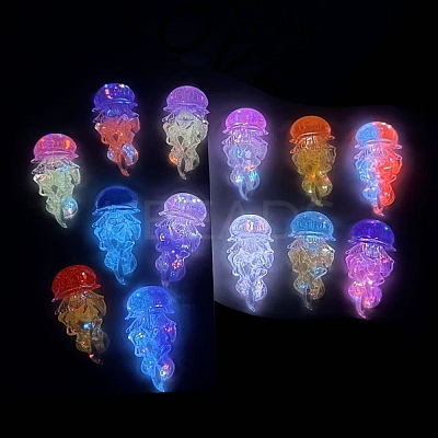 Luminous Ocean Transparent Resin Cabochons CRES-L045-02E-1