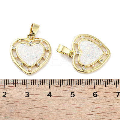 Brass Micro Pave Clear Cubic Zirconia Pendants KK-L213-012G-1