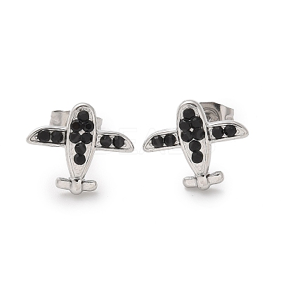 304 Stainless Steel Stud Earrings EJEW-F361-09P-1