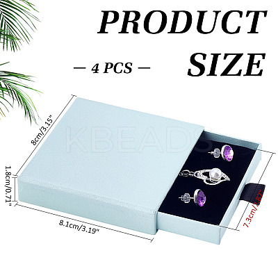 Cardboard Jewelry Set Drawer Boxes CON-WH0099-76A-1