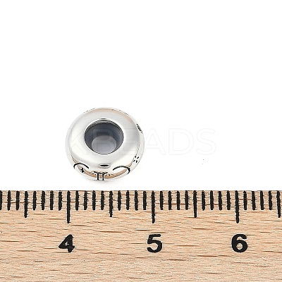 925 Sterling Silver Colorful Cubic Zirconia European Beads STER-R005-01AS-03-1