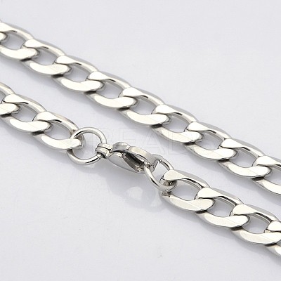 Tarnish Resistant Trendy Unisex 304 Stainless Steel Curb Chain Twisted Chain Necklaces STAS-E063-04-1