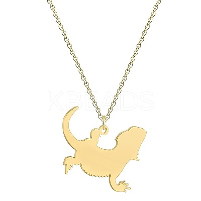 201 Stainless Steel Lizard Pendant Necklaces FS-WG6D12E-01-1