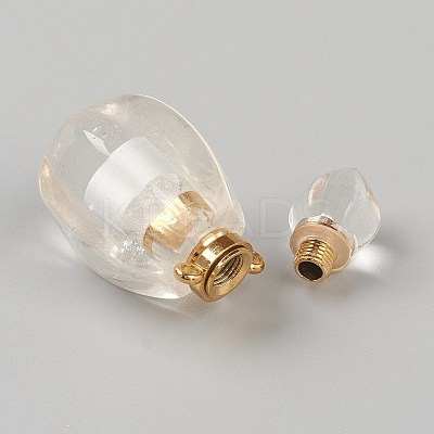 Faceted Natural Quartz Crystal Pendants G-H252-B07-1