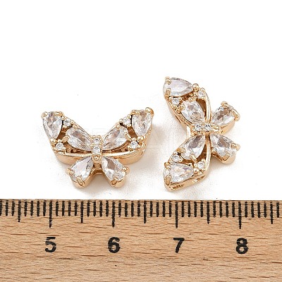 Brass Pave Cubic Zirconia Multi-Strand Butterfly Links KK-K407-30G-01-1
