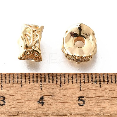 Brass Micro Pave Cubic Zirconia Beads KK-M318-21G-1