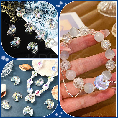 60Pcs UV Plating Transparent Acrylic Beads PACR-SP0001-01-1