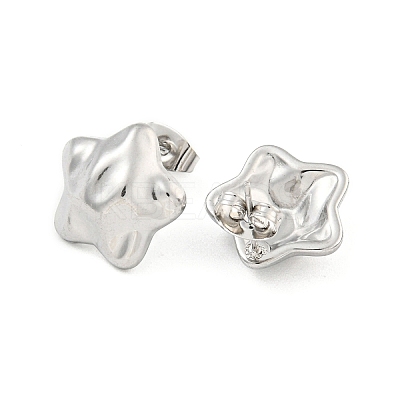 Non-Tarnish Star 304 Stainless Steel Ear Studs EJEW-L290-024P-1
