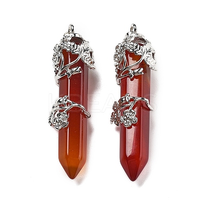 Natural Carnelian Big Pointed Pendants G-A172-16J-1