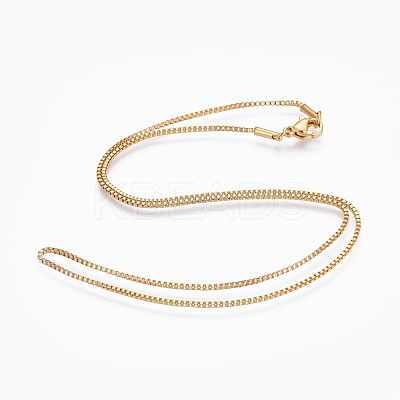 304 Stainless Steel Box Chain Necklaces NJEW-F248-05A-G-1