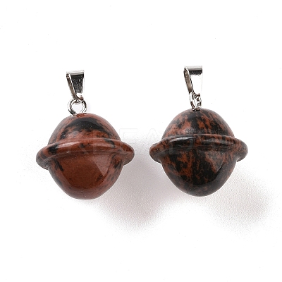 Natural Mahogany Obsidian Pendants G-B041-01P-08-1
