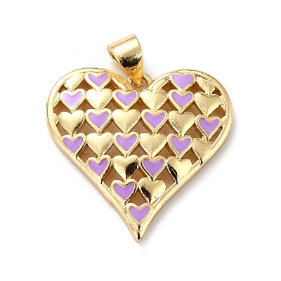 Eco-friendly Brass Enamel Pendants KK-D066-02G-RS-1
