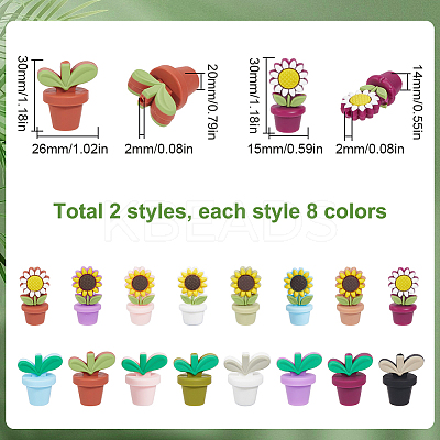 16Pcs 16 Styles Food Grade Eco-Friendly Silicone Beads SIL-SC0002-66-1