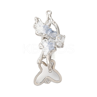 Brass Micro Pave Clear Cubic Zirconia Fold Over Clasps KK-S382-11P-1