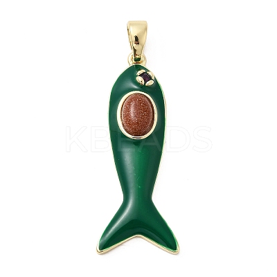 Synthetic Goldstone Pendants KK-Z137-19G-03-1