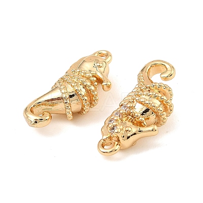 Brass Micro Pave Cubic Zirconia Charms KK-C155-23G-1