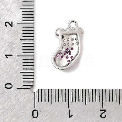 Christmas Brass Micro Pave Cubic Zirconia Pendants KK-L258-04P-F02-1