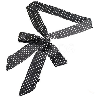 Polka Dot Pattern Polyester Long Silk Scarf for Women Girls AJEW-WH20042-79D-1